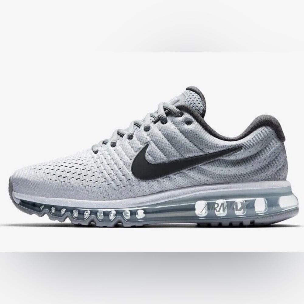 Nike Men’s Air Max 2017 Wolf Grey White Running Shoes 849559 101
